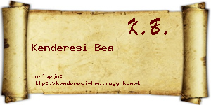Kenderesi Bea névjegykártya
